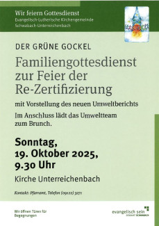 Gottesdienst Rezertifizierung grüner Gockel
